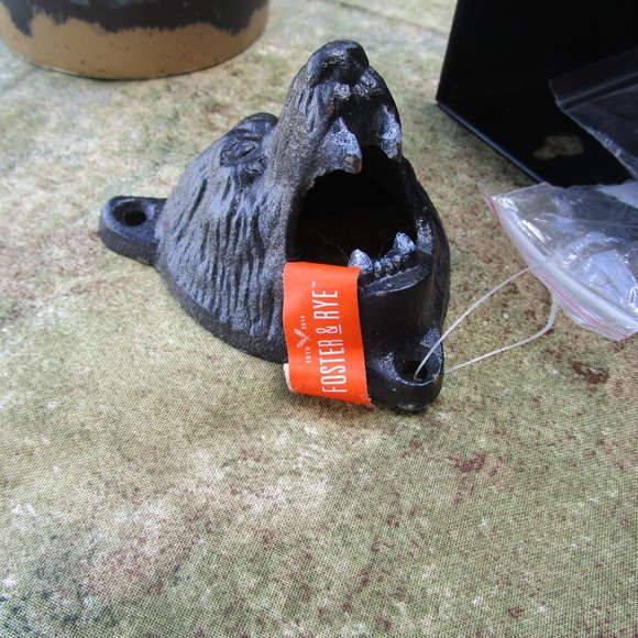 Cast Iron Wall Mounted Bear Bottle Opener by Foster and Rye - Picture 2 of 6